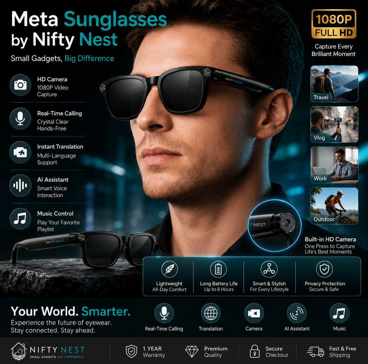 Nifty Nest MetaVision™ Smart Glasses