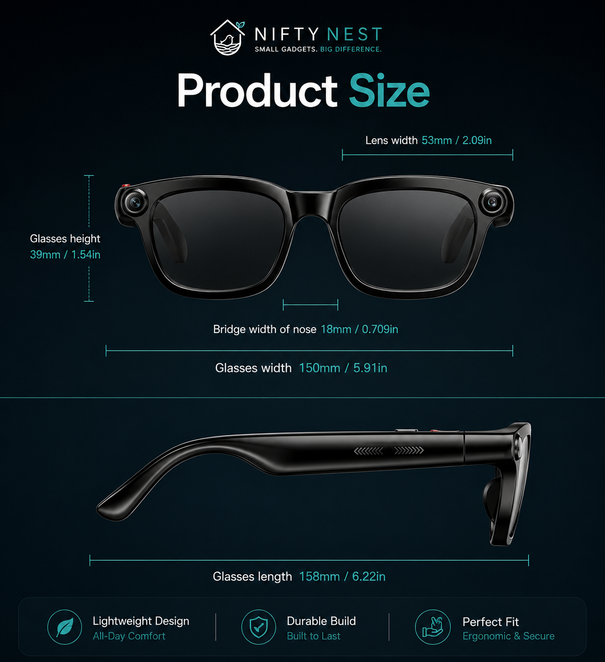 Nifty Nest MetaVision™ Smart Glasses